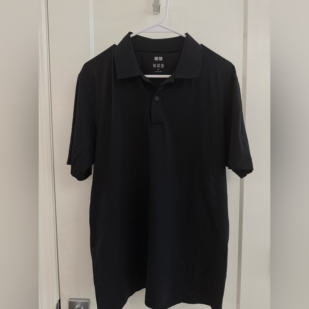 Uniqlo Men's Airism Black Polo Shirt